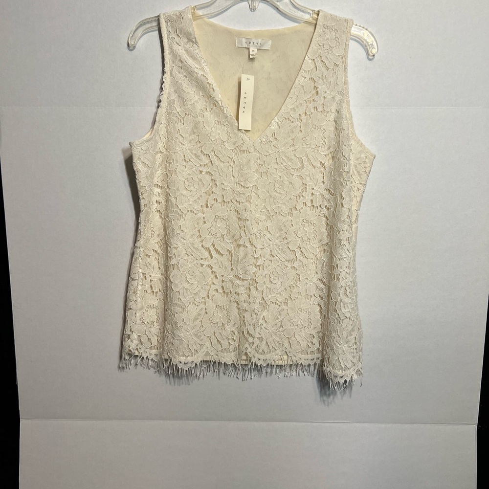 2 for $20. New Cream  lace covering with underlay fabric size M.